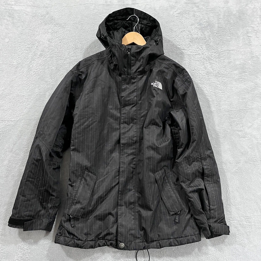 The North Face Hyvent Insulated Jacket Men S Black Pin Stripe Ski Snowboard